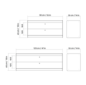 Plié Wall Mount 2 Small Drawers