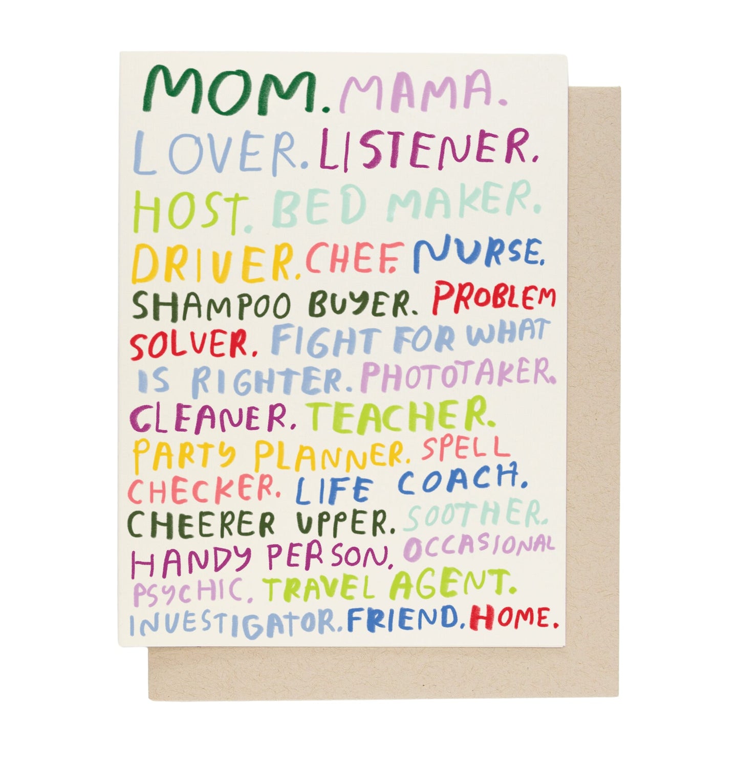 Postcard Mom You're All That Card