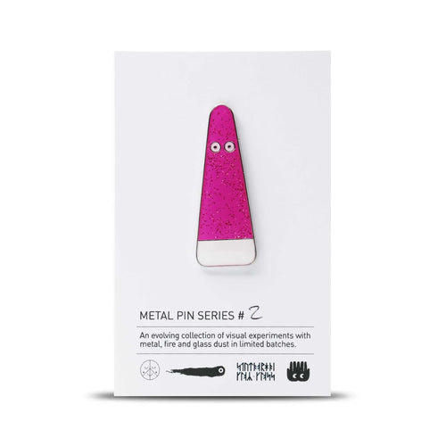 Metal Pin: Series #2 - Magenta Glitter Ghost by Studio Arhoj