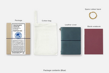 Load image into Gallery viewer, Blue Starter Kit Traveler's Notebook (Passport Size)