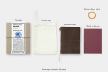 Load image into Gallery viewer, Brown Starter Kit Traveler's Notebook (Passport Size)
