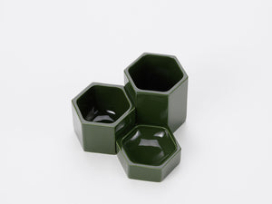 Vitra Hexagonal Ceramic Containers - Dark Green