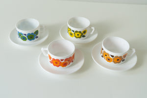 Set of 4 Arcopal France Espresso Coffee Cups