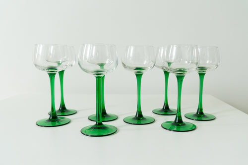 Set of 8 French vintage glasses Alsace Luminarc