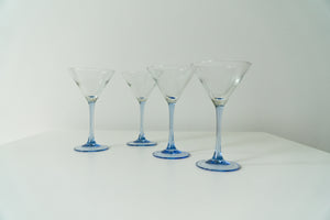 Set of 4 French Vintage Luminarc Martini Glasses