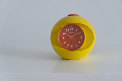 1970s Space Age Wind Up Clock by Lumen Germany