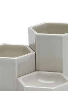 Vitra Hexagonal Ceramic Containers - Light Grey