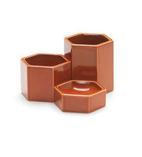 Load image into Gallery viewer, Vitra Hexagonal Ceramic Containers - Rusty Orange