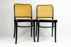 Set of 4 Josef Hoffmann Prague chairs by Thonet, 1960's