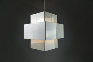 1960s Cubistic Metal Lamp
