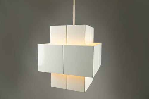 1960s Cubistic Metal Lamp
